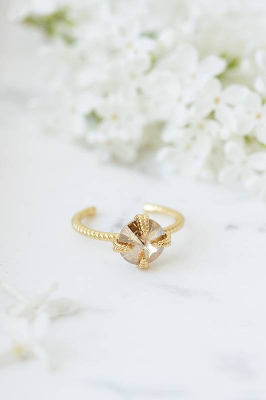 Louise crystal ring champagne - Livlige Rom AS